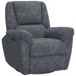 HOMCOM Power Recliner Chair, Fabric Upholstered Recliner Chair with USB Ports, Swivel and Rocking Function, Footrest, Dark Grey