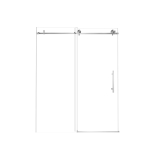 Frameless Shower Door with Anti-Shatter Safety Film and Bottom Water-Blocking Strip, Panel for Bathroom, 60" L x 0.5" W x 76" H, Brushed Nickel