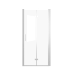 28” Bi-Fold Shower Door with Explosion-Proof Film and Tempered Glass, Bathroom Door with Stainless Steel Handle, 28" L x 0.5" W x 72" H, Chrome