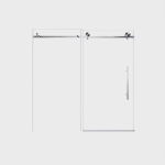 Frameless Sliding Shower Door with Smooth Quiet Stainless Steel Rollers & Round Tracks, Panel for Bathroom, 60" L x 0.5" W x 60" H, Brushed Nickel