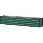 Outsunny 8 x 1.3 x 1.5ft Galvanized Raised Garden Bed, Reinforced Outdoor Planter Box with Open Bottom, Green