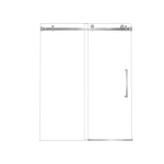 Frameless Shower Door with Anti-Shatter Safety Film and Bottom Water-Blocking Strip, Panel for Bathroom, 60" L x 0.5" W x 76" H, Brushed Nickel