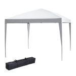 Outsunny 10 x 10ft Folding Pop Up Tent Outdoor Gazebo Canopy with Carrying Bag, White