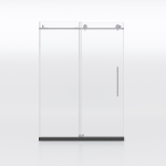 Frameless Shower Door with Stainless Steel Hardware, Support Bar, Bathroom Door with Waterproof Seals, 60" L x 0.5" W x 76" H, Brushed Nickel