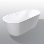 55" Freestanding Acrylic Soaking Bathtub with Double-Wall Insulation for Heat Retention, Tub for Bathroom, 55" L x 29.50" W x 23.5" H, Gloss White
