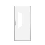 30" Pivot Shower Door with Explosion-Proof Film and Tempered Glass, Bathroom Door with Stainless Steel Handle, 30" L x 0.5" W x 72" H, Chrome