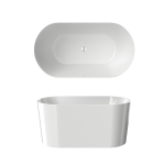51" Acrylic Freestanding Soaking Tub with Flexible Drain Hose, Bathtub with Adjustable Leveling Feet, 51" L x 27.5" W x 23" H, Gloss White