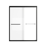 Double Sliding Shower Door with Explosion-Proof Safety Film and Stainless Steel Handle, Panel for Bathroom, 48" L x 0.5" W x 72" H, Matt Black