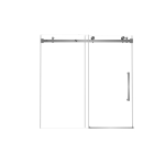 Frameless Shower Door with Anti-Shatter Safety Film and Bottom Water-Blocking Strip, Panel for Bathroom, 60" L x 0.5" W x 60" H, Brushed Nickel