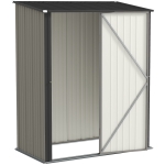 Outsunny 5' x 3' Outdoor Storage Shed, Steel Garden Shed with Single Lockable Door, Tool Storage Shed for Backyard, Grey