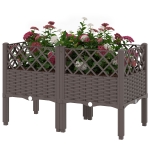 Outsunny Raised Garden Bed with Legs, Self Watering Elevated Planter Boxes with Drainage Holes, 31.5" x 15.7" x 20.3"