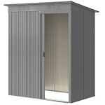 Outsunny 5.2' x 3.5' Outdoor Storage Shed, Easy to Assemble Metal Garden Shed, for Backyard, Lawn, Patio, Light Grey