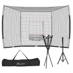 Soozier Softball and Baseball Net with Strike Zone, Tee, Caddy, and Portable Carry Bag for Pitching and Hitting Training