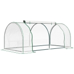 Outsunny 6' x 3' x 2.6' Mini Greenhouse Portable Hot House for Plants with Zippered Doors for Outdoor, Indoor, Garden, Clear