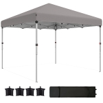 Outsunny 10' x 10' Pop Up Canopy with Sidewalls, Roller Bag, Height Adjustable Instant Tent for Outdoor, Garden, Patio, Grey