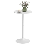 HOMCOM High Top Bar Table, Modern Round Dining Table with Painted Top and Steel Base, Bistro Table for 2 People, White