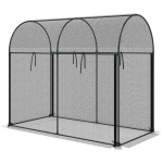 Outsunny Crop Cage, 6' x 3' x 5' Large Plant Protection Tent with Zippered Door, Outdoor Garden Cage, Black