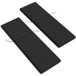 Outsunny 2-Piece Back and Seat Cushion Pillows Replacement, Patio Chair Cushions Set with Ties for Indoor Outdoor, Black
