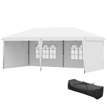 Outsunny 10' x 20' Outdoor Pop Up Canopy Tent Party Tent Instant Shelter W/ Carrying Bag, White