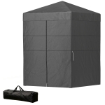 Outsunny 5 x 5 ft Compact Pop Up Canopy Tent, UPF 50+ Changing Room, Portable Instant Privacy Canopy with Mesh Window, Dark Grey