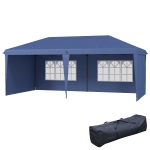 Outsunny 10' x 20' Outdoor Pop Up Canopy Tent Party Tent Instant Shelter W/ Carrying Bag, Blue