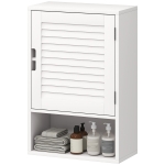 HOMCOM Bathroom Cabinet, Wall Mounted Storage Cabinet with Adjustable Shelves, 40 x 20 x 60 cm, White