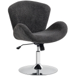 HOMCOM Swivel Office Chair, Velvet Desk Chair with Wide Bucket Seat, Butterfly Back, Tilt Function and Round Base, Dark Grey