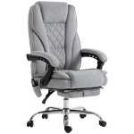 Vinsetto Massage Office Chair, Reclining Computer Chair with Adjustable Height and Footrest, Grey