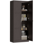 HOMCOM Farmhouse Pantry Cabinet, 71" Tall Kitchen Pantry Storage Cabinet with Soft-Close Hinges, Adjustable Shelves, Dark Brown