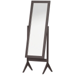 HOMCOM Full Length Mirror, Free Standing Full Body Mirror with Rectangular Frame, Adjustable Angle for Dressing Room, Bedroom, Living Room, Dark Brown