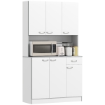 HOMCOM 71" Modern Buffet with Hutch, Standing Kitchen Hutch with Storage Cabinets, Drawer, Open Space with Microwave Stand, White