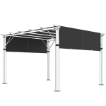 Outsunny 2 Pcs UV Protection Pergola Replacement Canopy, Pergola Shade Cover, Easy to Install, for 10' x 10' Pergola, Black