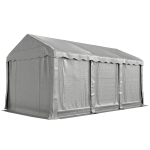 Outsunny 20' x 10' Portable Shed, Outdoor Storage Shed Tent with Roll-up Zipper Door and Removable Sidewalls, Light Grey