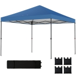 Outsunny 10 x 10 ft Pop Up Canopy Tent with One Push Setup, Outdoor Portable Instant Canopy Shelter w/ Roller Bag, Dark Blue