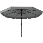 Outsunny 10 ft Patio Umbrella with Push Button Tilt and Crank, Outdoor Market Table Umbrella Parasol, Dark Grey