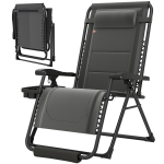 Outsunny Zero Gravity Chair, Reclining Outdoor Lounger Chair with Cup Holder, 400 LBS Capacity, Dark Grey