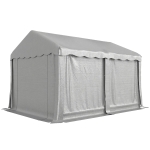 Outsunny 13' x 10' Portable Shed, Outdoor Storage Shed Tent with Roll-up Zipper Door and Removable Sidewalls, Light Grey