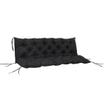 Outsunny Porch Swing Cushion Garden Bench Cushion with Backrest, Non-Slip 3-Seater Soft Pad, 59.1" x 38.6", Black