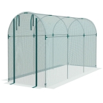 Outsunny Galvanized Steel Crop Cage, Plant Protection Tent with Zippered Door, 4' x 12', Green