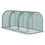 Outsunny 9' x 4' Crop Cage, Garden Plant Protector, with 3 Zippered Doors and 4 Ground Stakes, for Garden, Yard, Lawn, Green