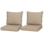 Outsunny 4-Piece Seat Cushion Pillows Replacement, Patio Chair Cushions Set with Back for Indoor Outdoor, Beige