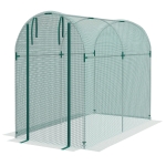 Outsunny Galvanized Steel Crop Cage, Plant Protection Tent with Zippered Door, 4' x 8', Green