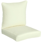 Outsunny Patio Chair Cushions, Thick Deep Seat Outdoor Seat Cushion with Back Cushion, Cream White