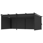 Outsunny 10' x 20' Metal Retractable Pergola Canopy with Sidewalls, Outdoor Gazebo UPF30+ Sun Shade Shelter for Garden, Deck