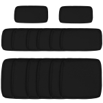 Outsunny Outdoor 14pc Patio Rattan Sofa Set Cushion Polyester Cover Replacement Set - No Cushion Included, Black