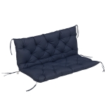 Outsunny 2 Seater Garden Bench Cushion, Soft Thick Outdoor Non-Slip 2 Seater Soft Pad With Backrest for Garden Patio, 52" x 43" x 4", Navy Blue