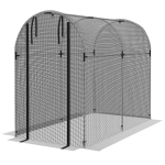 Outsunny Galvanized Steel Crop Cage, Plant Protection Tent with Zippered Door, 4' x 8', Black