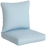 Outsunny Patio Chair Cushions, Thick Deep Seat Outdoor Seat Cushion with Back Cushion, Light Blue