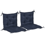 Outsunny Patio Chair Cushions Set of 2, 39" x 20" x 3" Outdoor Tufted Cushion Set with Ties for Indoor Outdoor Garden Furniture, Dark Blue