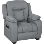 HOMCOM Massage Recliner Chair with Quiet Brushless Motor Pet-Friendly Fabric Power Recliner with 2 Memory Positions Grey